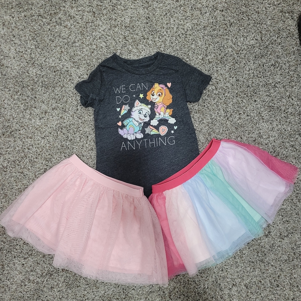 Jumping beans paw patrol tee and scooter cartwheel tutu skorts set girls 3t